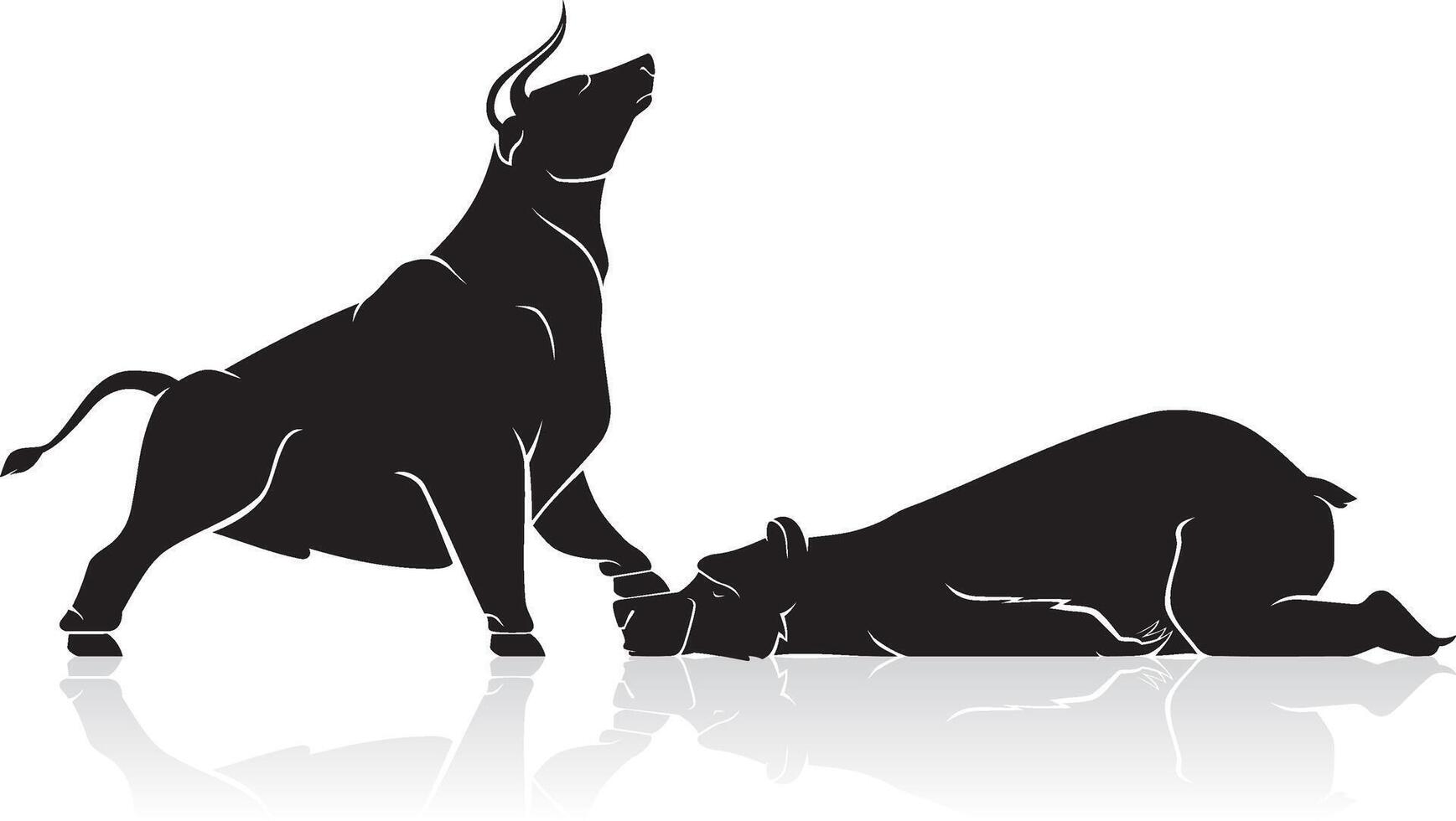 Bullish Economy Silhouette Symbol vector