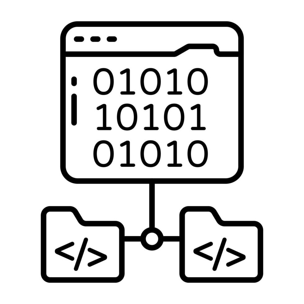 An icon Linear design of binary website vector
