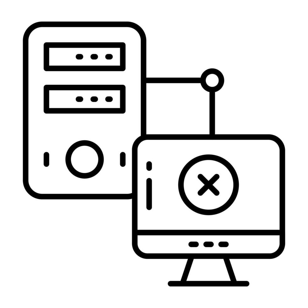 Modern Linear design icon of no computer vector