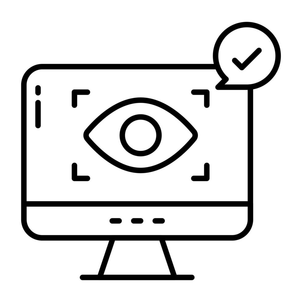 Modern Linear design icon of eye scan vector