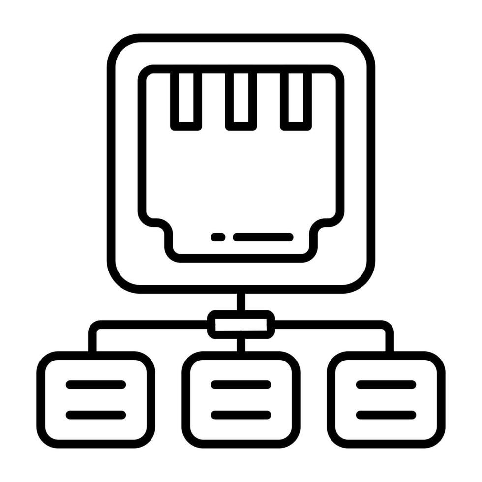 Perfect icon of ethernet port network vector