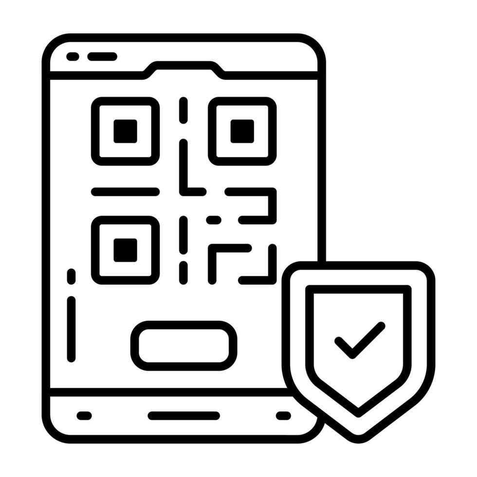 Premium Linear design icon of mobile qr code vector