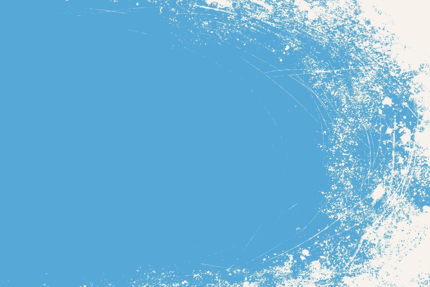 Blue and white grunge background. Distress weathered rough overlay texture with scratch lines. Grunge frame design with white paint spots. Winter texture vector