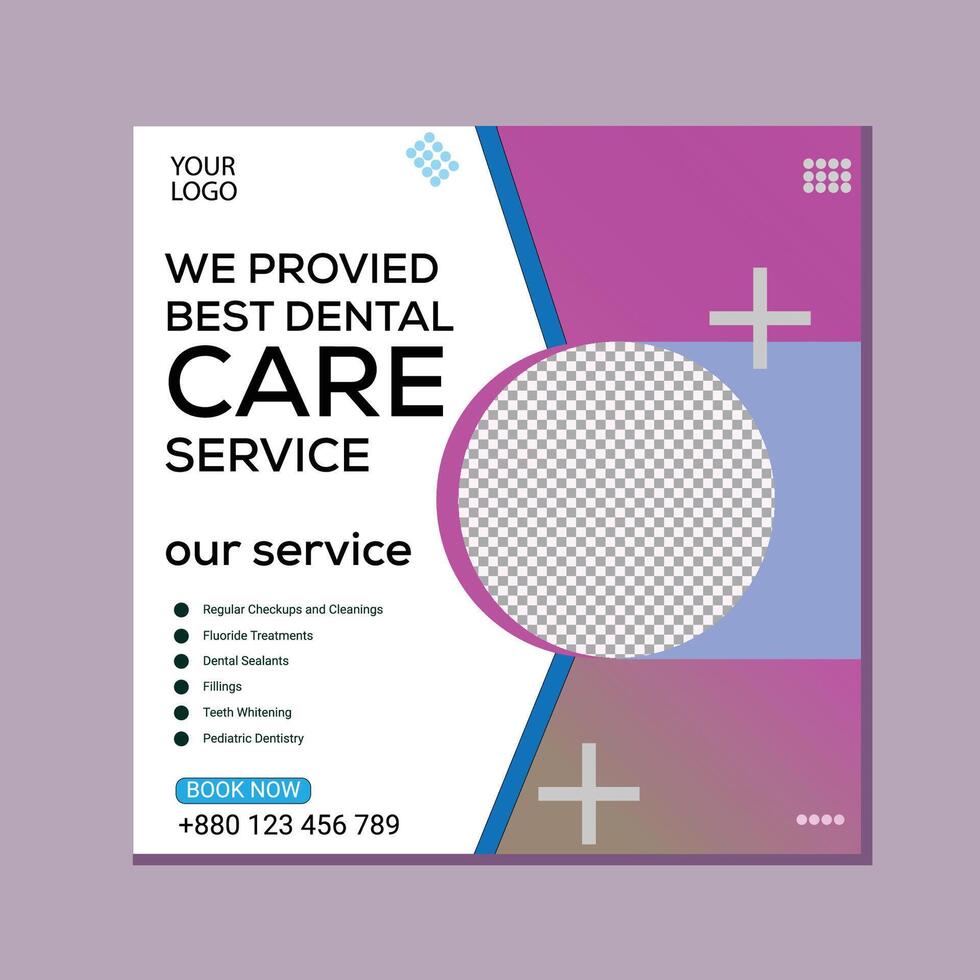 Modern Medical Social Media Post Design vector