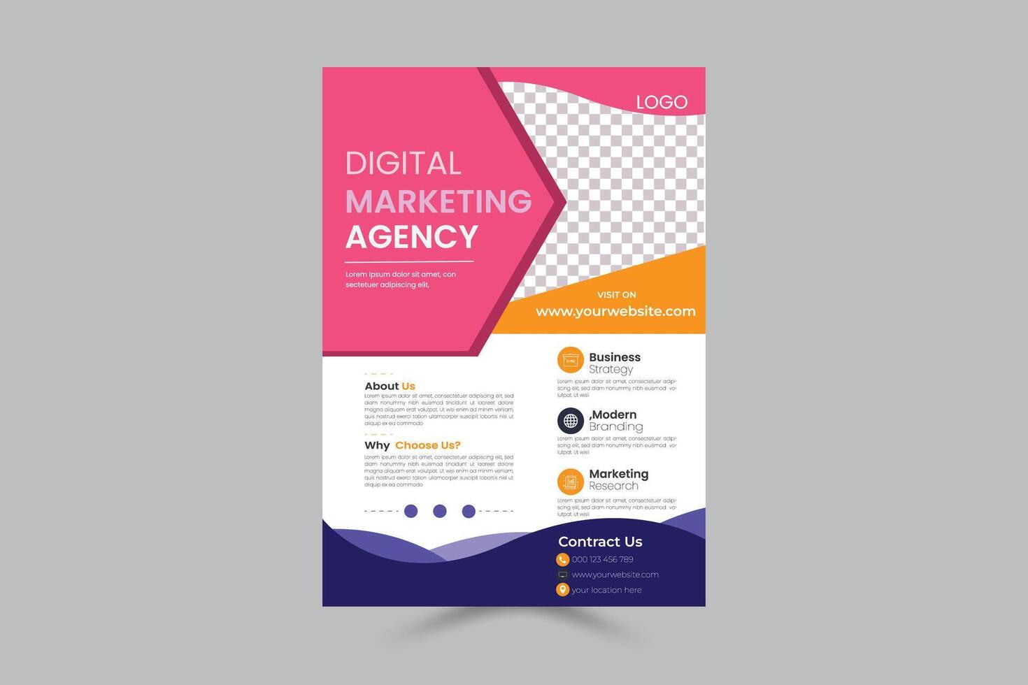 Modern Digital Marketing Agency Flyer Design Templates vector
