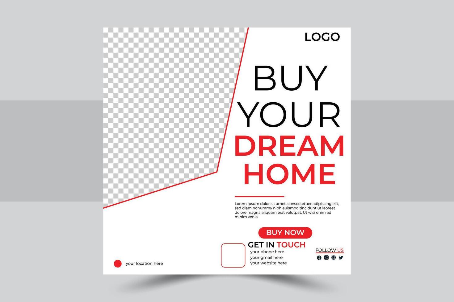 Real Estate Social Media Post Design vector