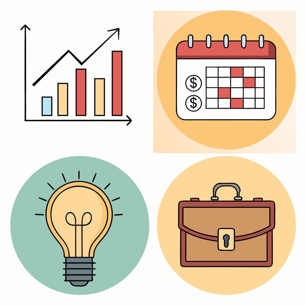 Modern Flat Business Icon Pack Editable vector