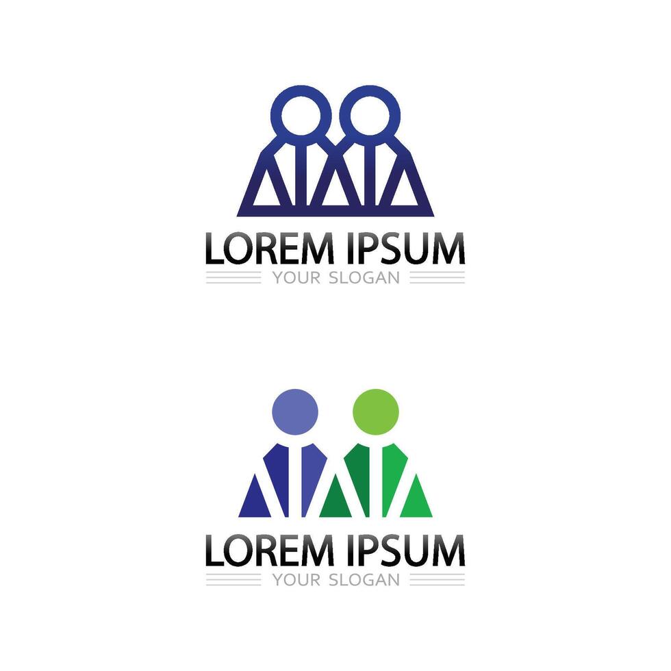 People Icon Logo for Unity and Business Organization Concept vector