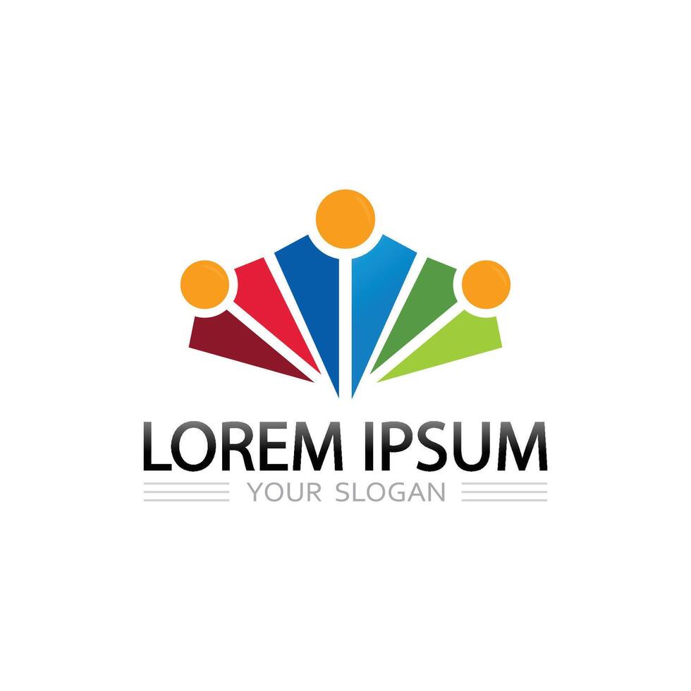 Circle Logo with People Icon for Inclusive Group and Social Organization Brand vector