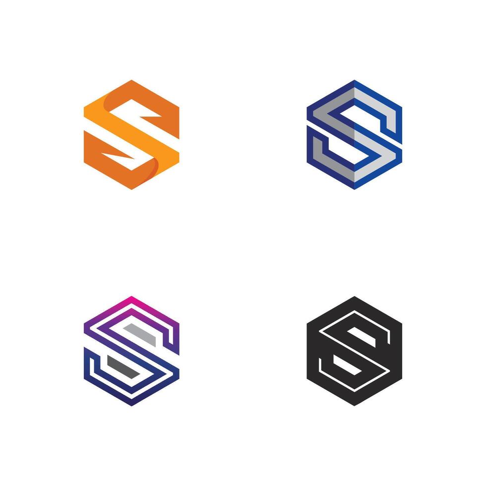Letter S Logo Concept with Flowing Lines and Curved Design set vector