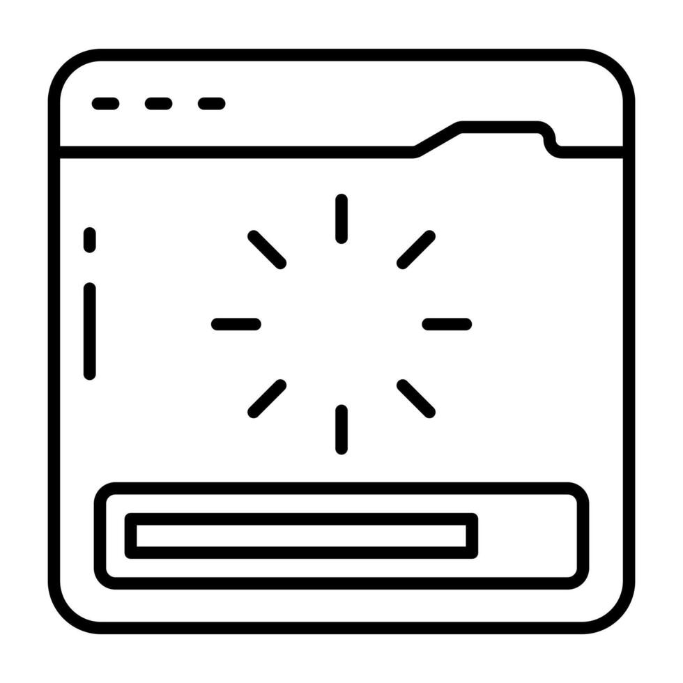A unique line icon of system loading vector