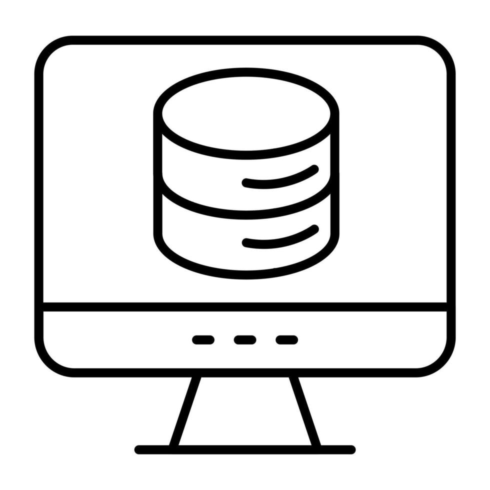 un icono lineal diseño de en línea base de datos vector