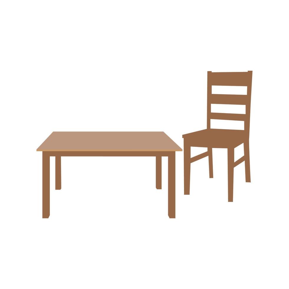Chair and table design vector