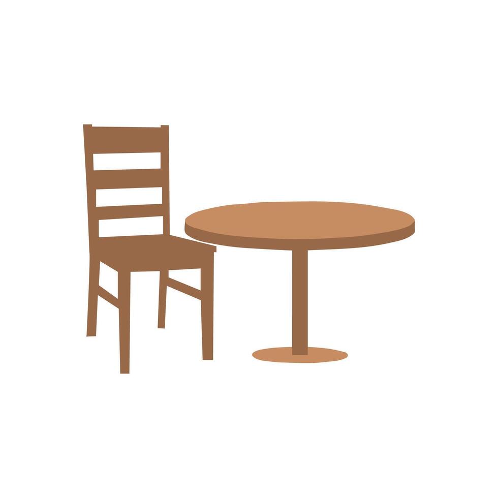 One chair and one table design vector