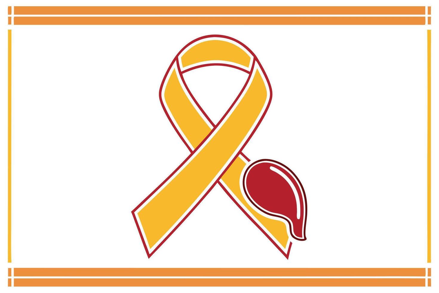 A yellow ribbon with an orange and red stripe vector