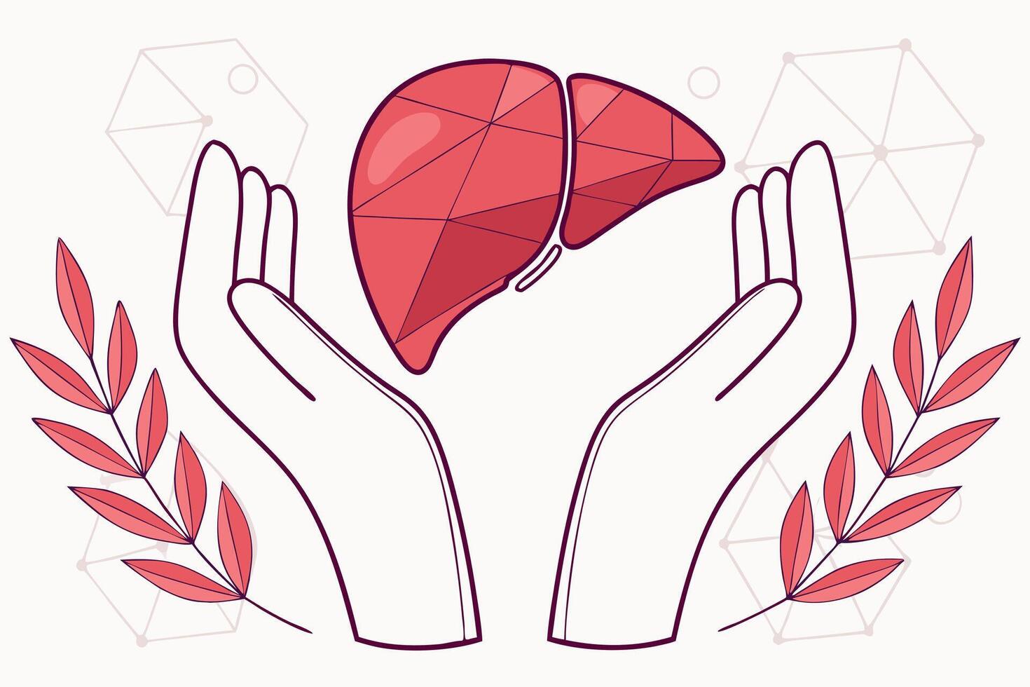 Liver health care illustration vector