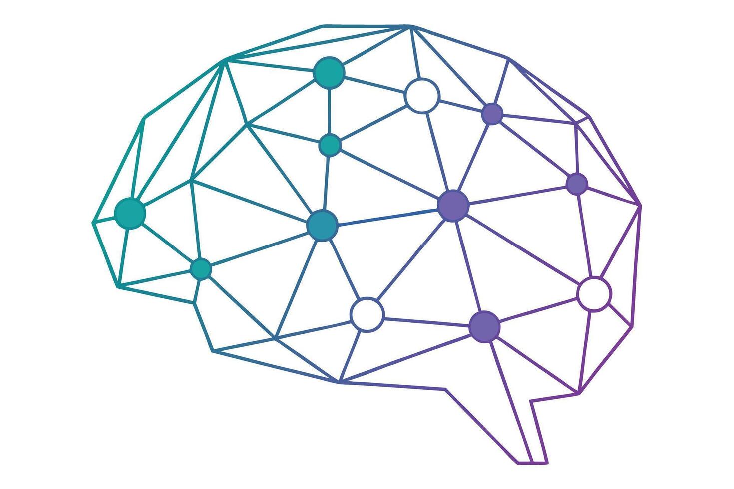The brain is made up of dots and lines vector