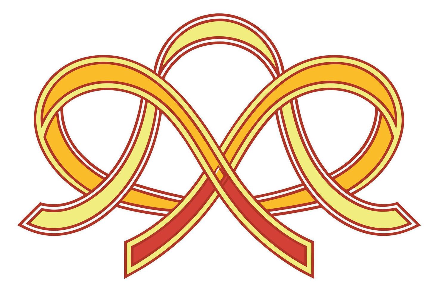 A ribbon with two red and yellow stripes vector