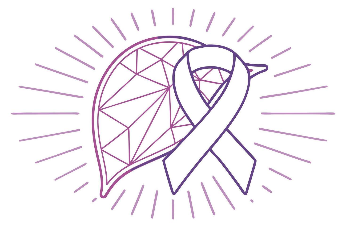 A purple ribbon with a diamond shape vector