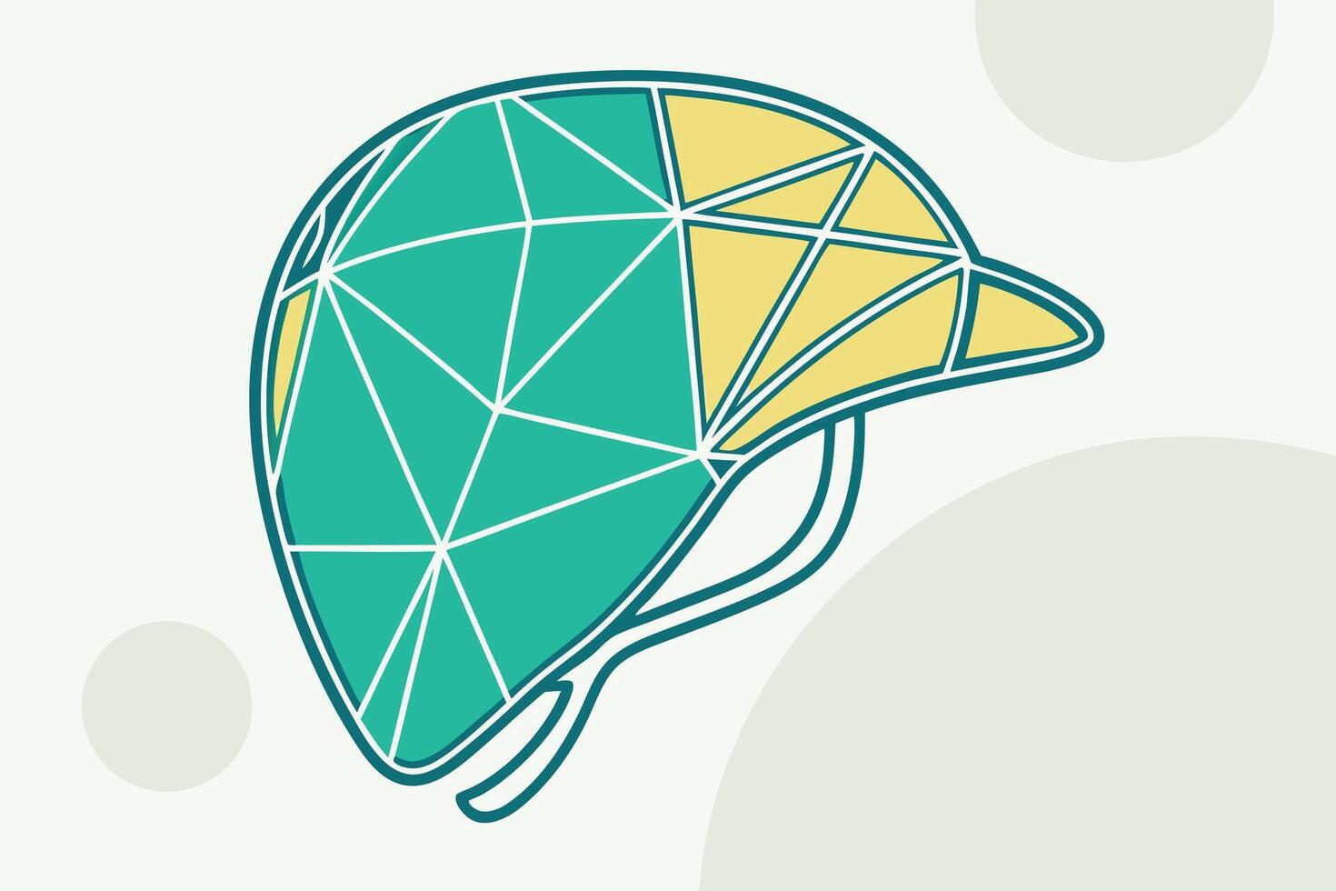 A helmet with geometric shapes on it vector