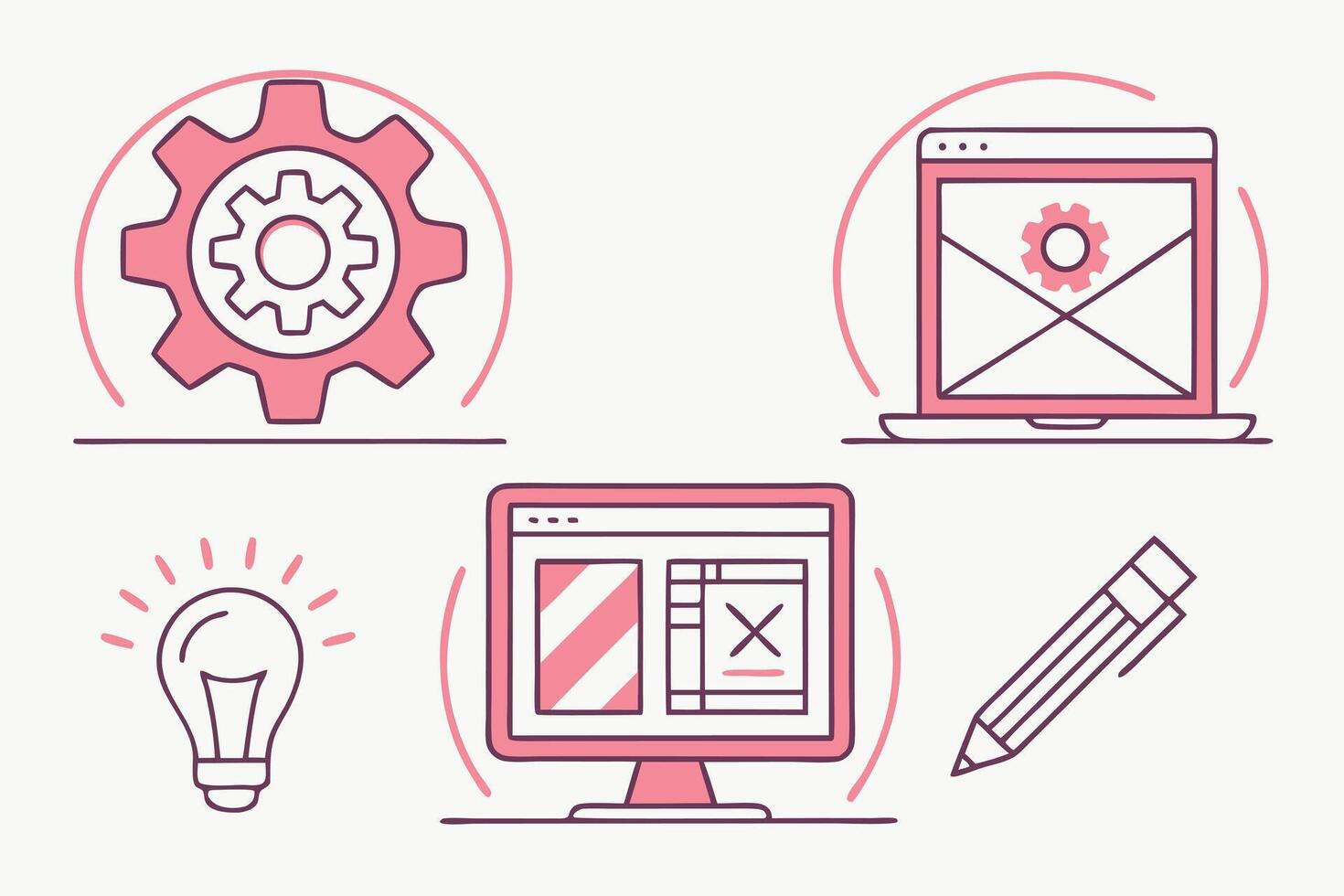 A set of icons depicting various types of devices vector