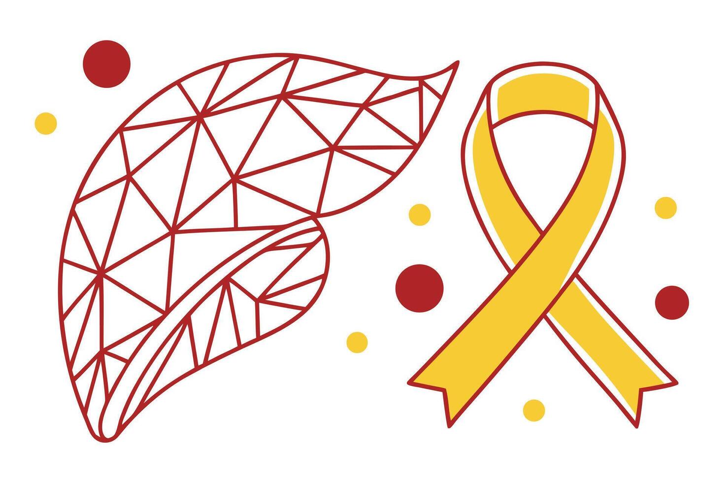 A yellow ribbon and leaf with a yellow ribbon vector