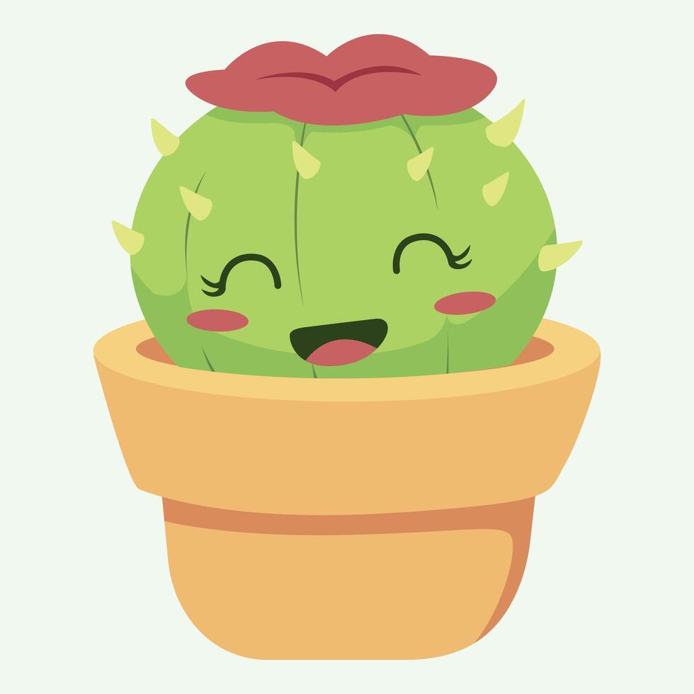 Adobe Illustrator ArtwoCute cartoon succulent smiling summer characters prickly cacti FLa set collection. Mexican desert plants blooming flowers. Childish nursery greenery foliagerkt Design vector