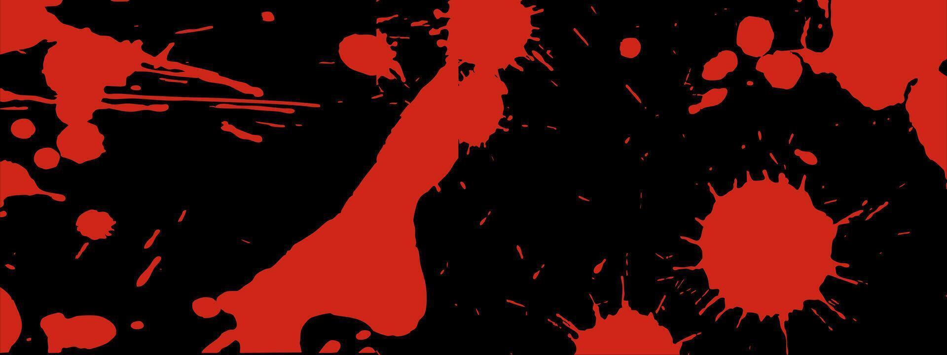 Grunge blood splash pattern. Red splashes, smudges, and spray stains for thriller or mystery themes vector