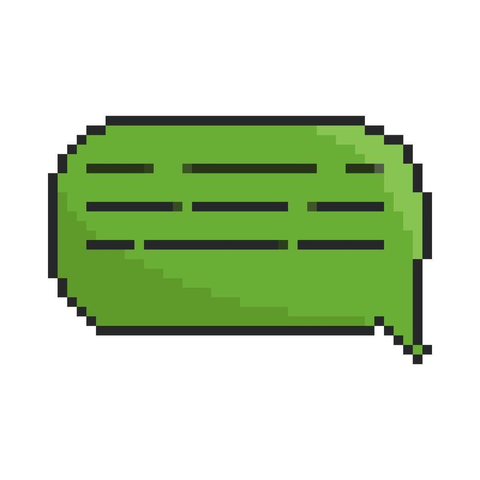 8 bit speech bubble icon. Pixel art object. Old school vintage game graphic vector