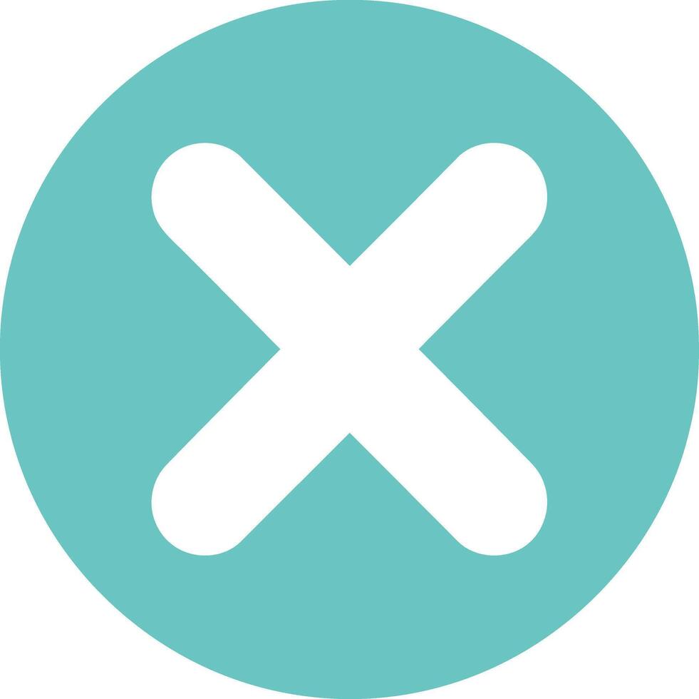 Teal circle with white cross symbol and rounded corners vector