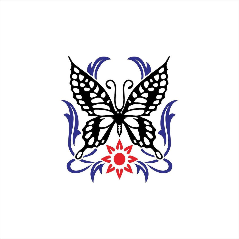 illustration of a butterfly decorated with flowers, this can be used as a graphic design vector