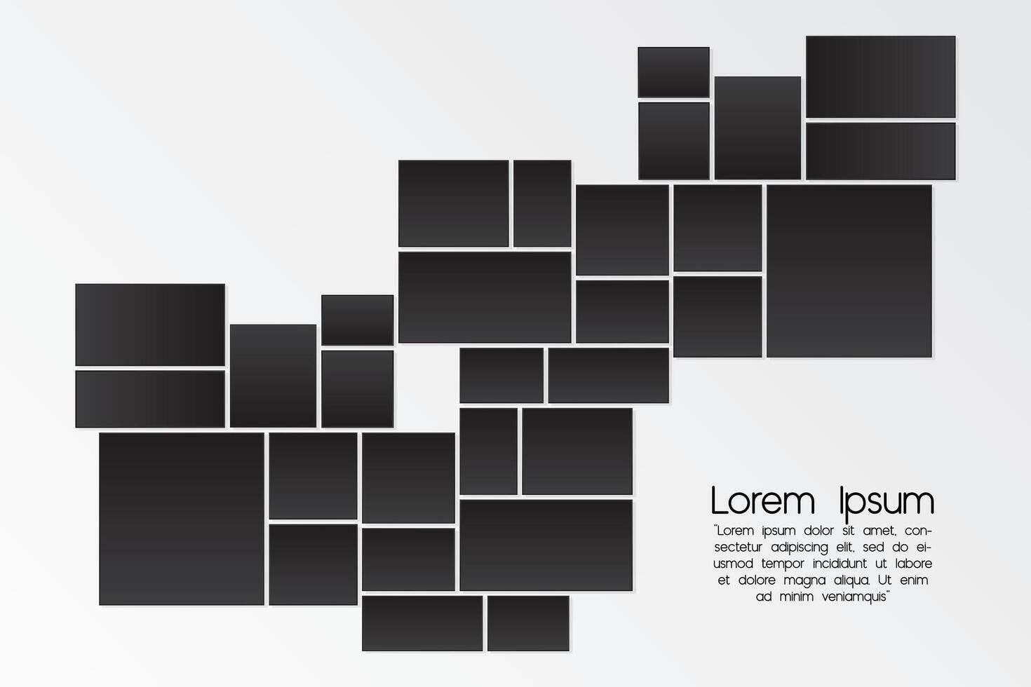 Mood board - branding interior presentation photo. collage frames boards mosaic frame photos pallet display and photo montage vector