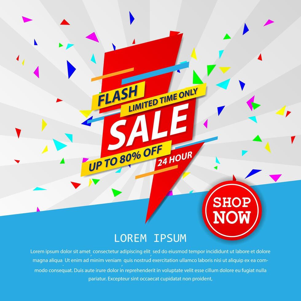 flash sale special up to 80 percent off. big sale, end of season special offer banner. super sale banner template design background. typography banner design concept vector