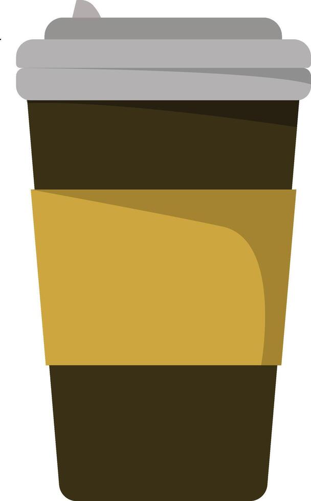 A coffee cup with a lid and a straw vector