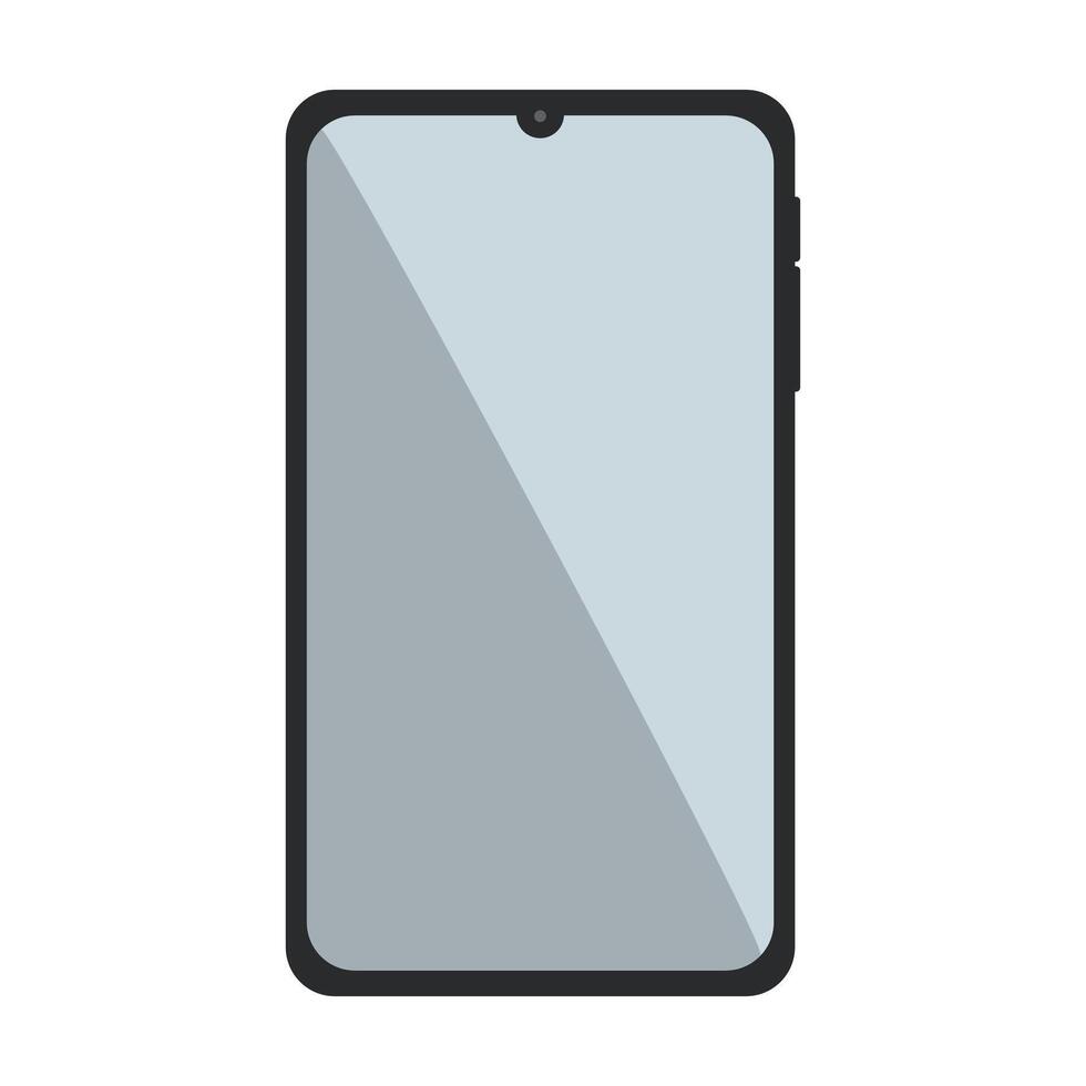 A black smartphone with a screen on it vector