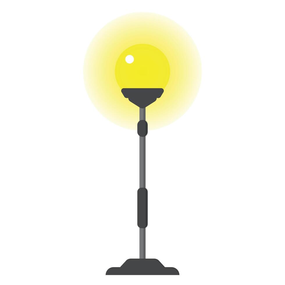 A lamp with a yellow light bulb on top vector