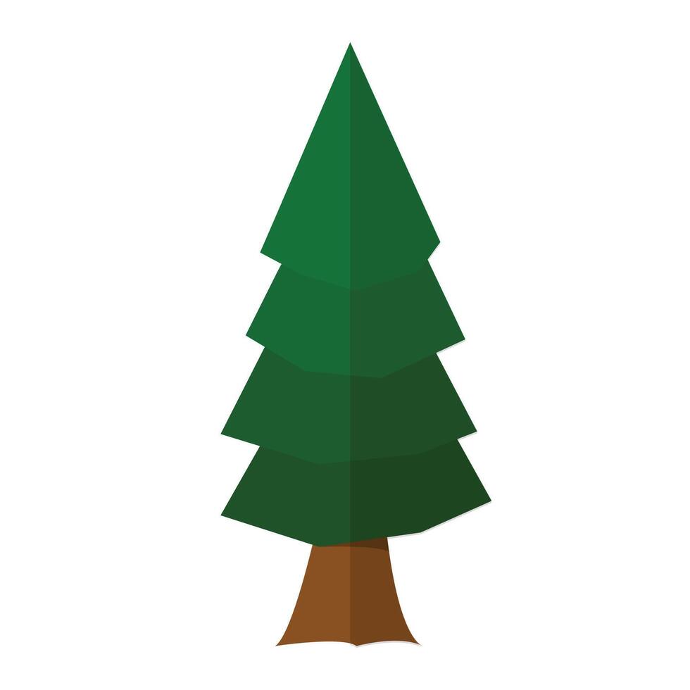A green pine tree on a white background vector