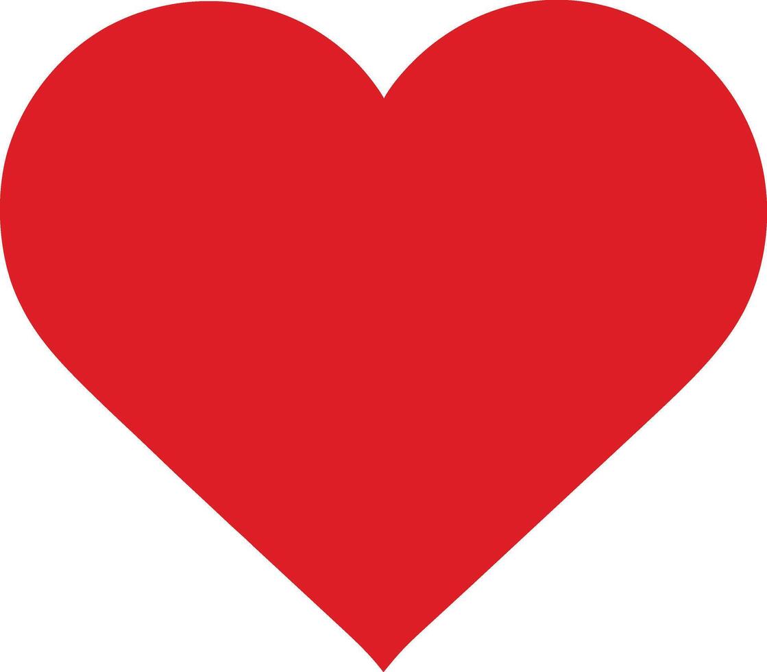 Bold red heart symbol of love and affection vector