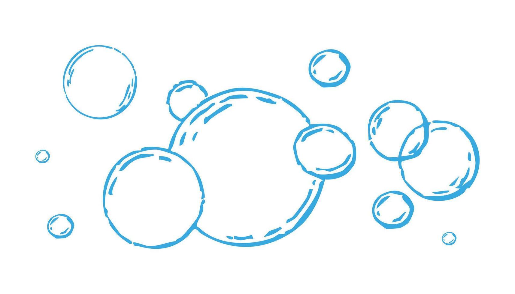 Bubbles fizzy foam doodle sketch hand-drawn. Line shampoo bubbles, champagne gas linear. Water balls. sparkles. vector
