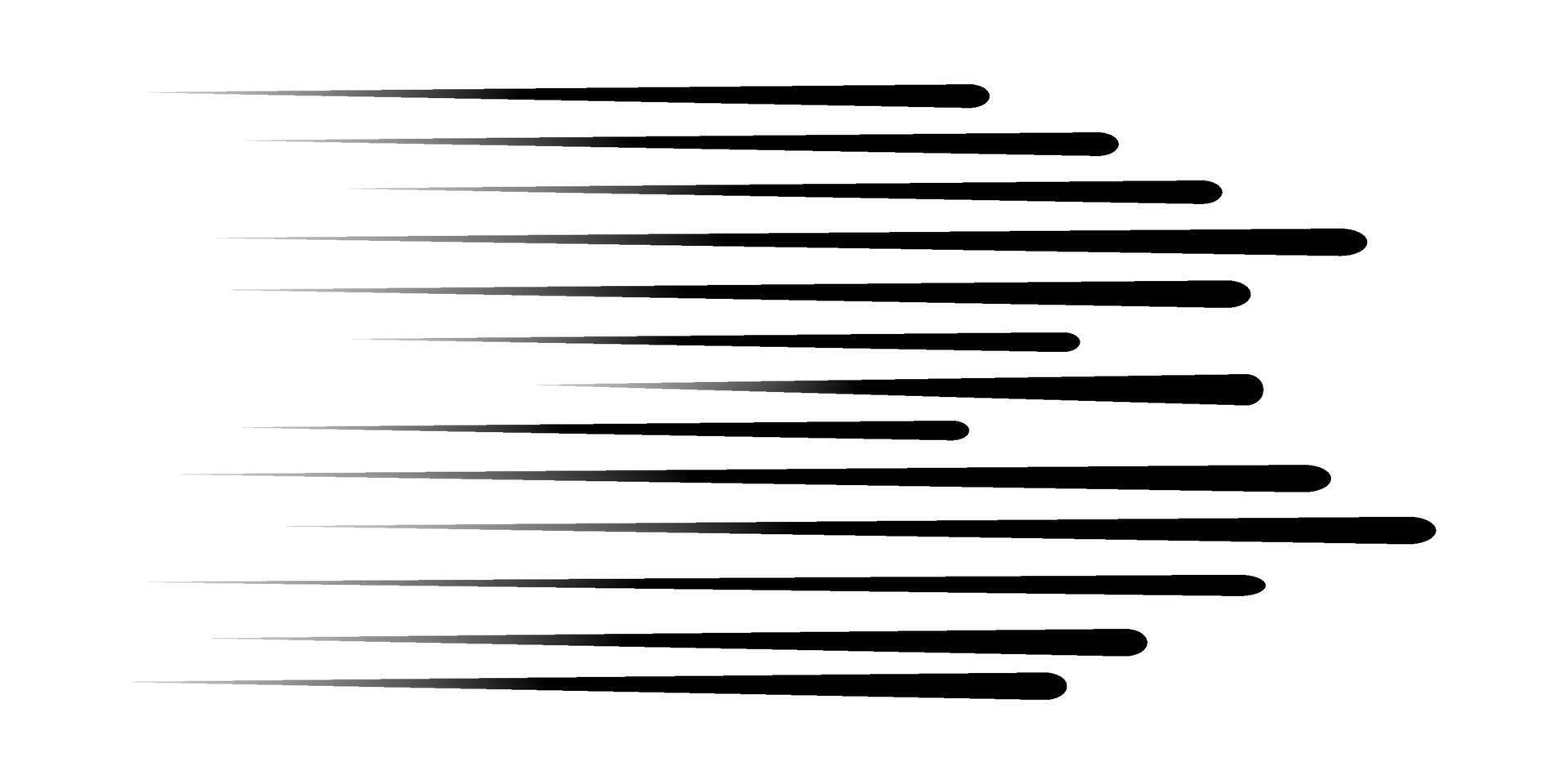 Speed line anime fast effect. Manga horizontal motion strips. Comic quick halftone movement, abstract gradient. vector