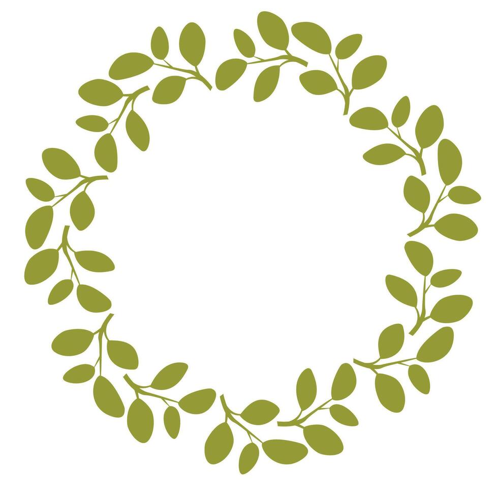 Circular leaf design featuring a natural and minimal aesthetic for decoration or branding purposes vector