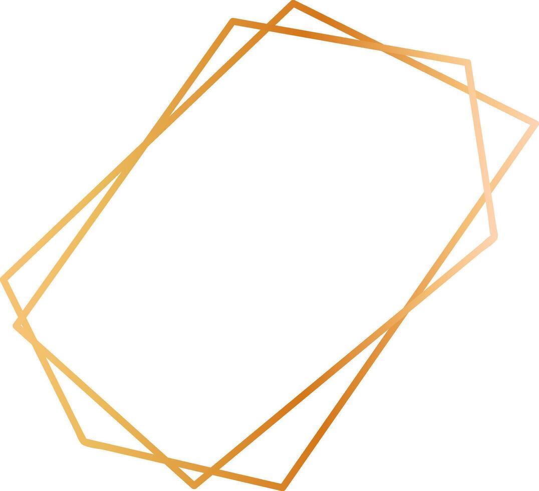 Golden double geometric frame creating an elegant decorative border with a white background, perfect for invitations, cards, or any design project requiring a touch of sophistication vector
