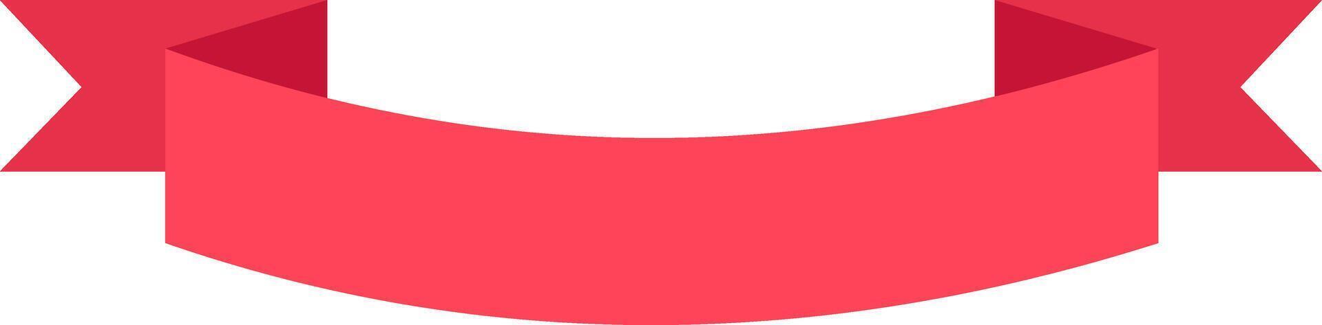 Waving red ribbon banner featuring ample copy space for text or logo, set against a clean white background, ideal for festive occasions and promotional materials vector