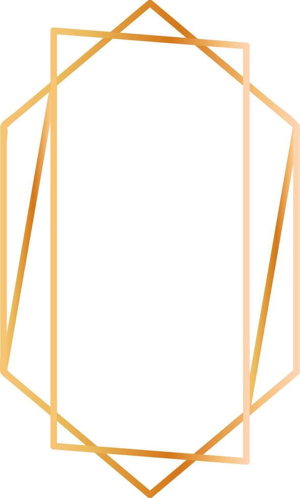 Double gold geometric frame creating a stylish border with gradient effect, perfect for invitations, cards, or any design project requiring a touch of elegance and sophistication vector