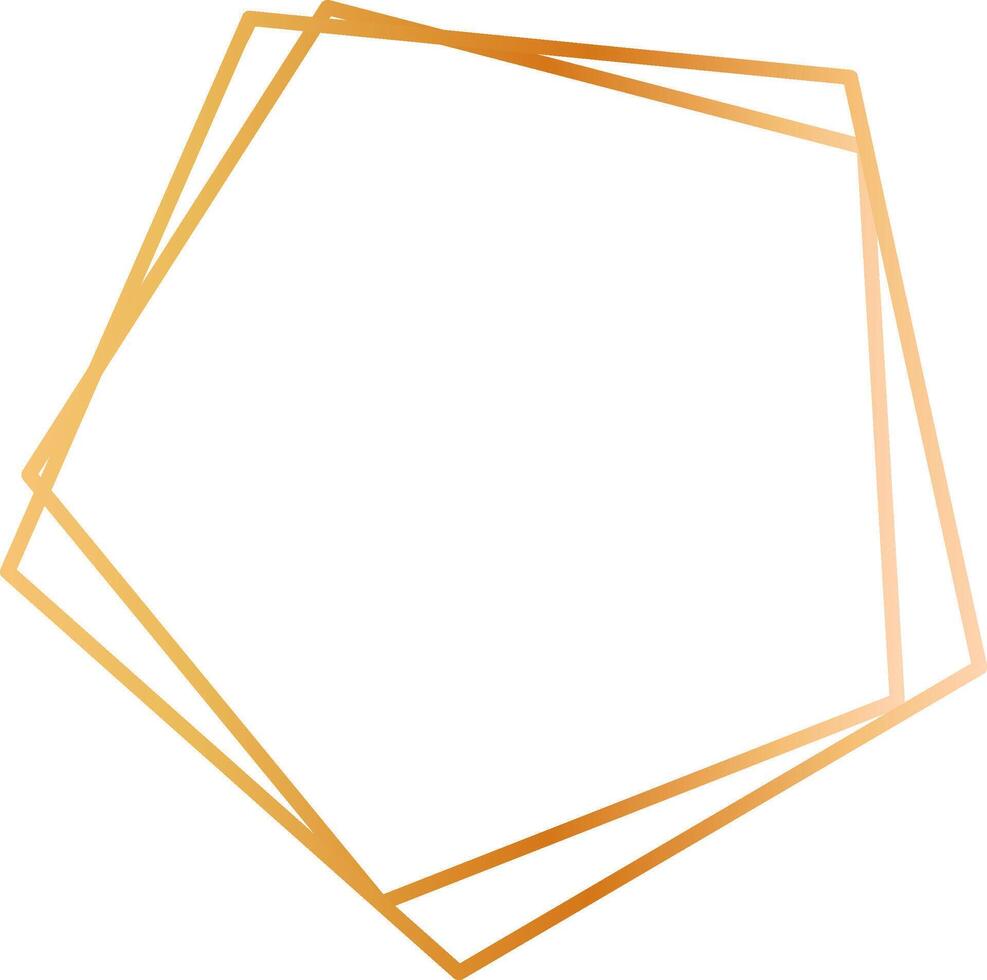 Golden double heptagon frame forming an elegant border on a white background, perfect for invitations, cards, or any design project requiring a touch of sophistication vector