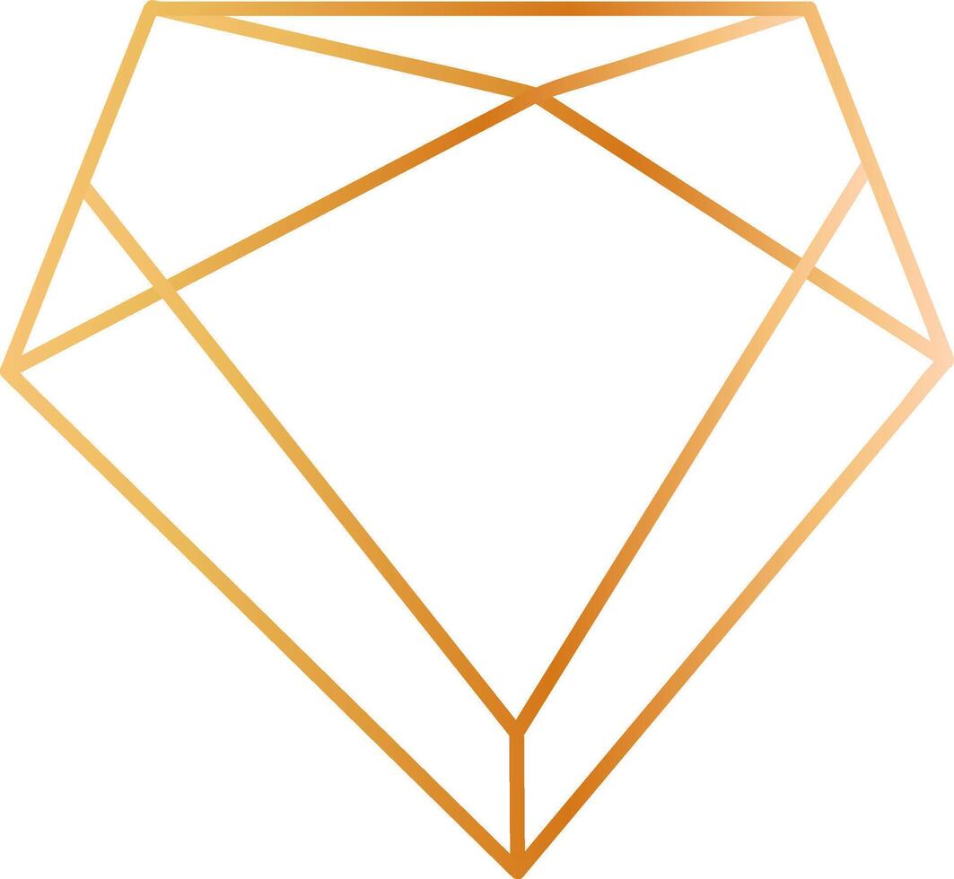 Geometric golden gradient lines intricately forming a diamond shape, exuding luxury and elegance, perfect for enhancing various design projects with a modern and sophisticated touch vector