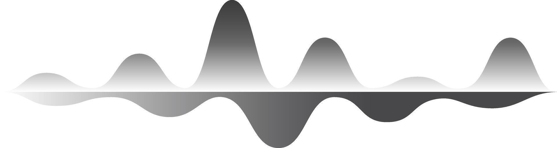 Sound wave vibrating and flowing with a modern and abstract design, perfect for music, audio, and technology concepts, with a sleek and stylish grayscale gradient vector