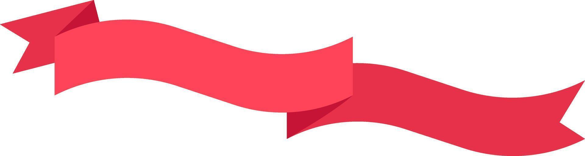 Red ribbon waving gracefully against a clean white background, offering ample copy space for personalized text or design elements, perfect for festive celebrations and announcements vector
