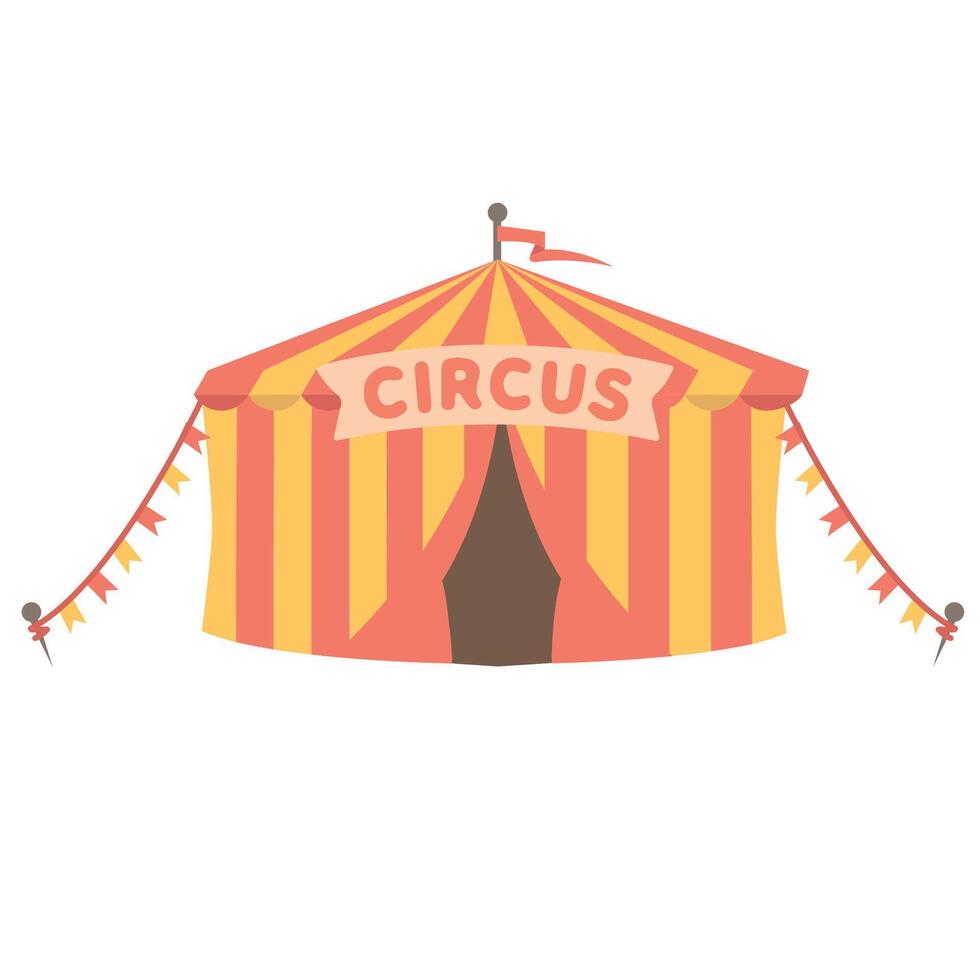 Illustration of Striped Circus Tent with Flags vector