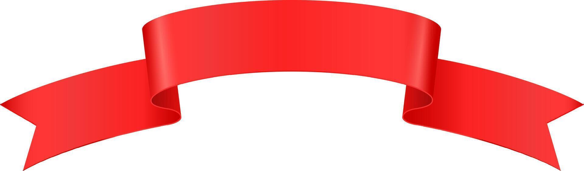 Shiny red ribbon banner waving and flowing isolated on white background, creating a festive and celebratory atmosphere for various occasions vector